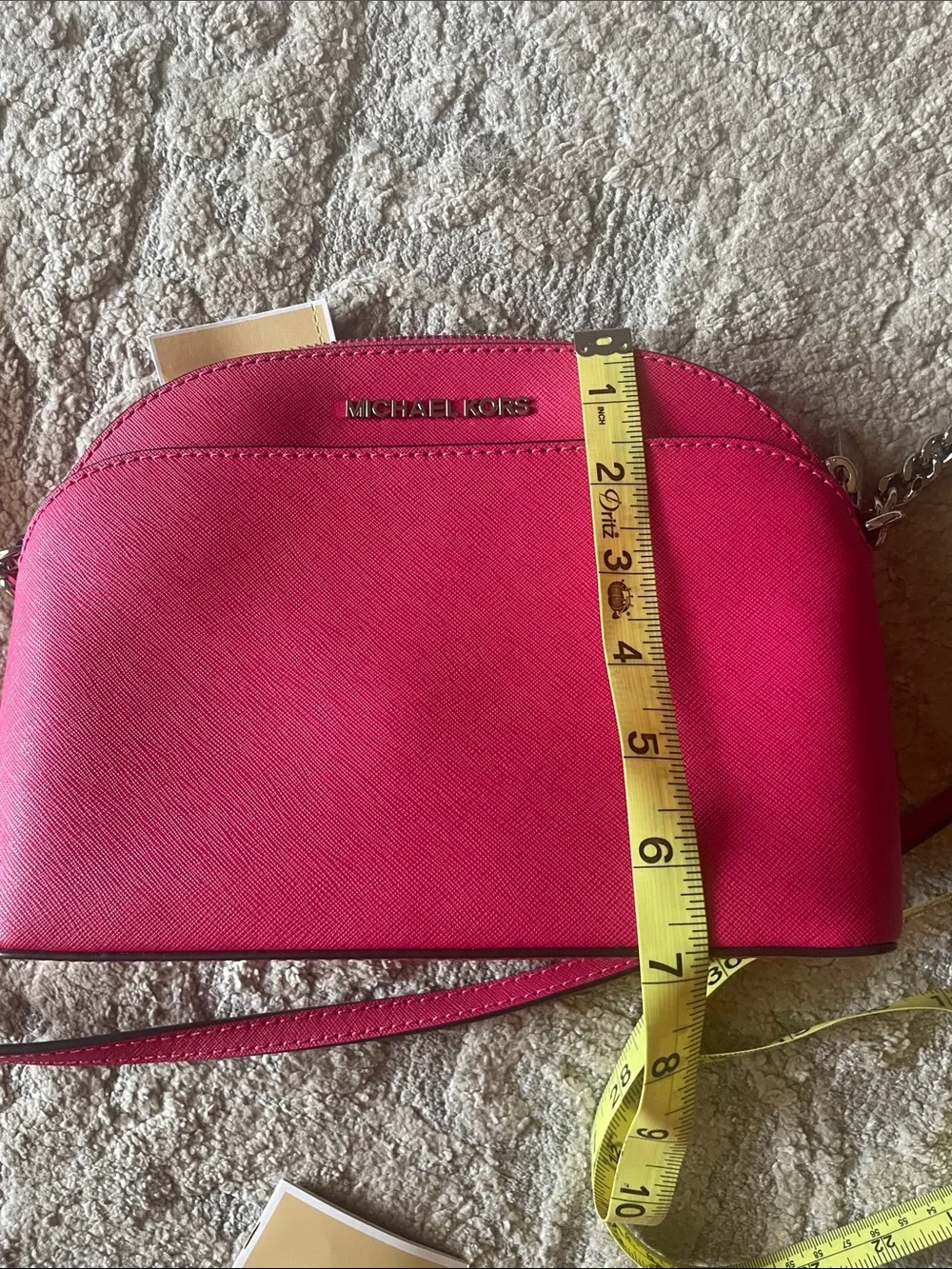 Michael Kors Pink Saffiano Crossbody Bag with Chain Strap